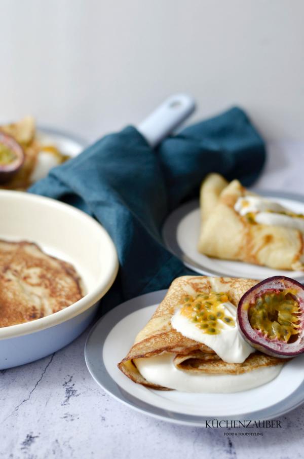 Buttermilch Pfannkuchen mit Topfen-Passionsfrucht - Küchenzauber